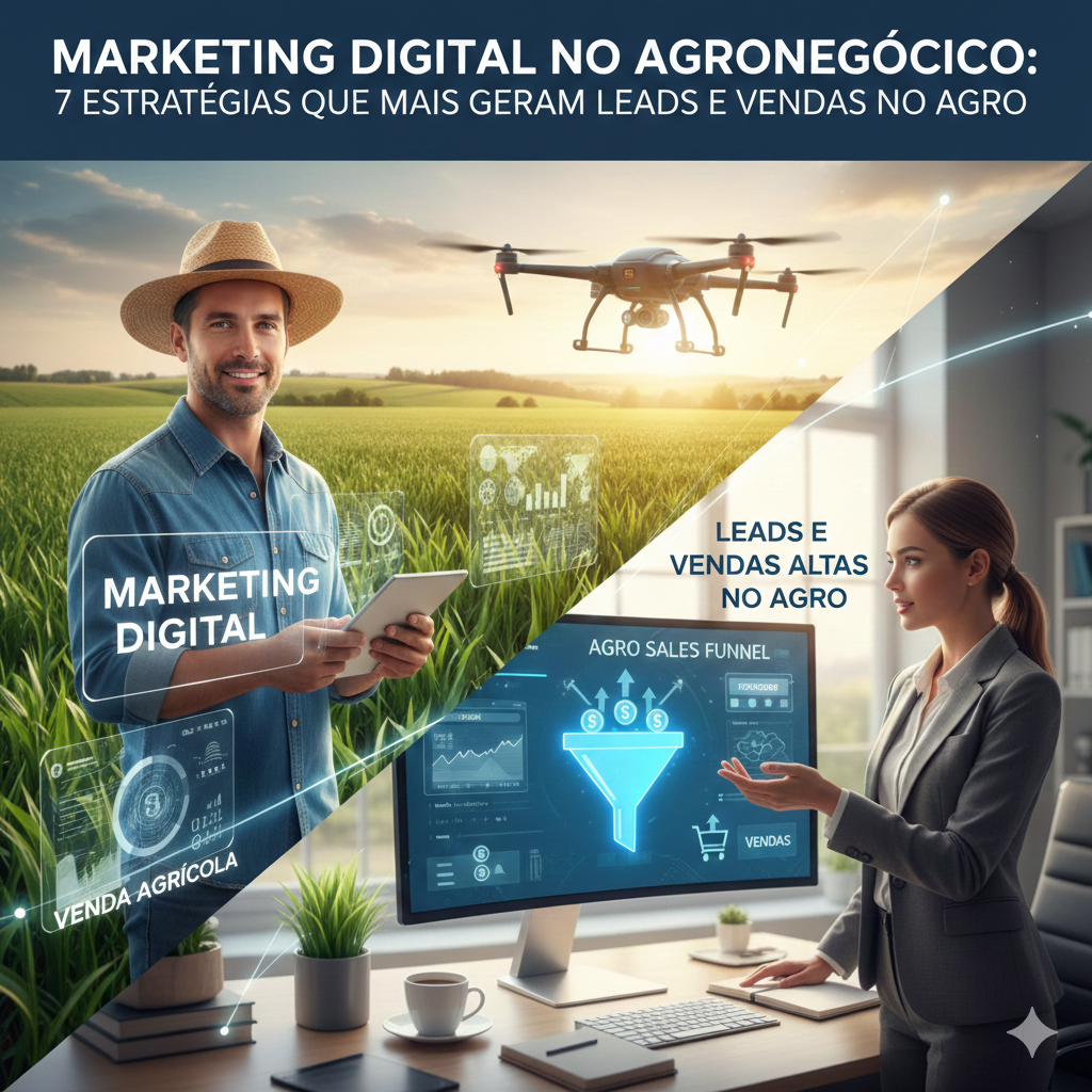 Marketing digital no agronegócio aplicado para atrair produtores rurais, gerar leads qualificados e aumentar vendas