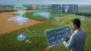 Gestor do agronegócio analisando campanhas de tráfego pago com segmentação estratégica para gerar leads e conversões no setor agro